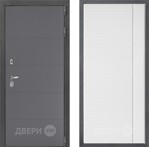 Входная металлическая Дверь Дверной континент ДК-3/649 ФЛ-757 Белое Стекло Софт милк в Коломне