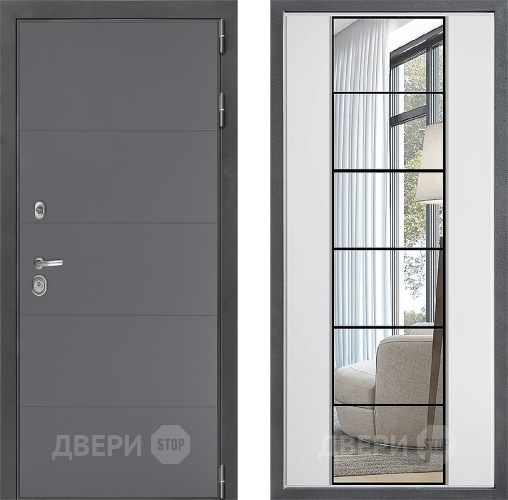 Дверь Дверной континент ДК-3/649 ФЛЗ-2 Зеркало Белый софт в Коломне