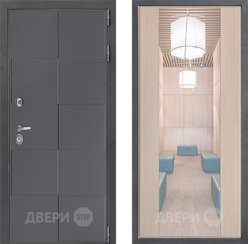 Входная металлическая Дверь Дверной континент ДК-3/606 ФЛЗ-1 Зеркало Капучино в Коломне