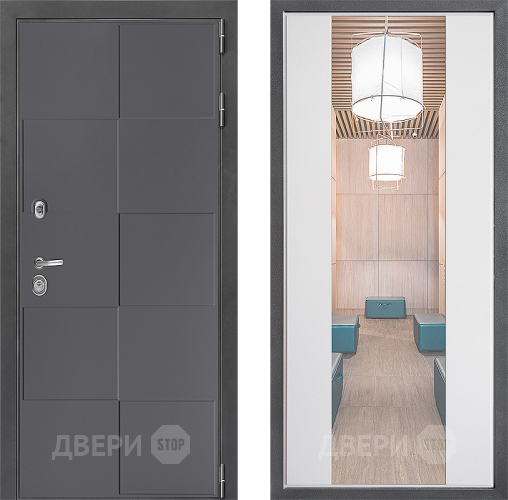 Дверь Дверной континент ДК-3/606 ФЛЗ-1 Зеркало Белый софт в Коломне