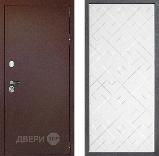 Дверь Дверной континент Рубикон Медь Дизайн ФЛ-Тиффани Белый софт в Коломне