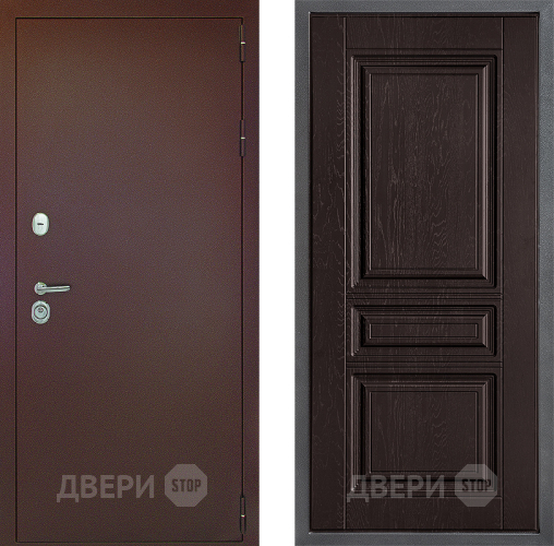 Дверь Дверной континент Рубикон Медь Дизайн ФЛ-243 Дуб шоколадный в Коломне