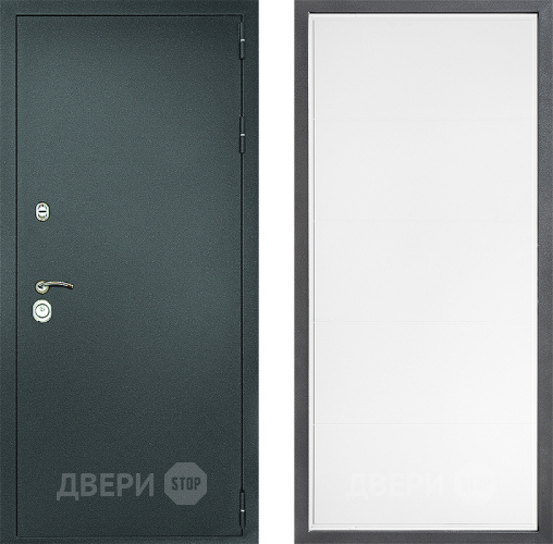 Входная металлическая Дверь Дверной континент Рубикон Серебро Дизайн ФЛ-649 Белый софт в Коломне