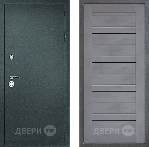 Дверь Дверной континент Рубикон Серебро Дизайн ФЛ-49 Бетон серый в Коломне
