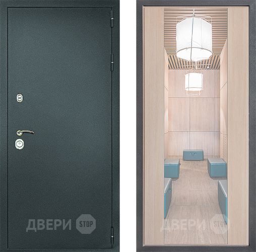 Входная металлическая Дверь Дверной континент Рубикон Серебро Дизайн ФЛЗ-1 Зеркало Капучино в Коломне