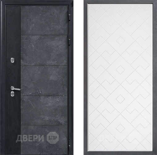 Входная металлическая Дверь Дверной континент ДК-15 Бетон ТЕРМО ФЛ-Тиффани Белый софт в Коломне