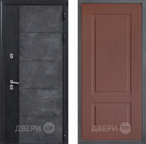 Входная металлическая Дверь Дверной континент ДК-15 Бетон ТЕРМО ФЛ-617 Ясень шоколадный в Коломне