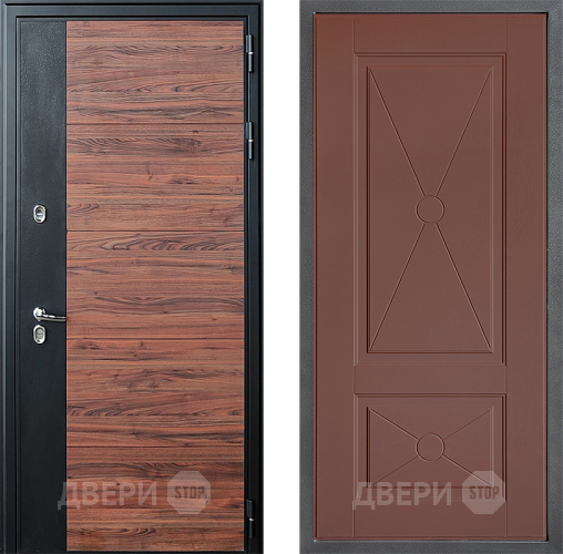 Входная металлическая Дверь Дверной континент ДК-15 Красное Дерево ТЕРМО ФЛ-617 Ясень шоколадный в Коломне