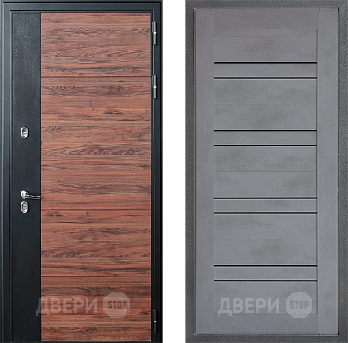 Входная металлическая Дверь Дверной континент ДК-15 Красное Дерево ТЕРМО ФЛ-49 Бетон серый в Коломне