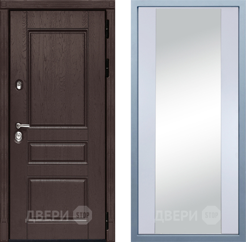 Входная металлическая Дверь Дива МД-90 Д-15 Зеркало Белый в Коломне