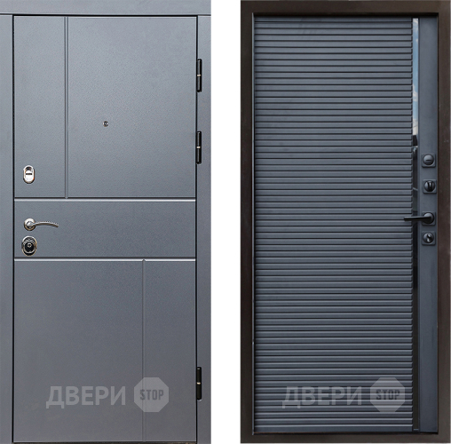 Входная металлическая Дверь Престиж Горизонт Грэй Porte Черный кварц в Коломне
