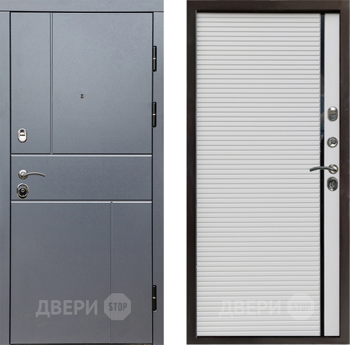 Входная металлическая Дверь Престиж Горизонт Грэй Porte Белый в Коломне