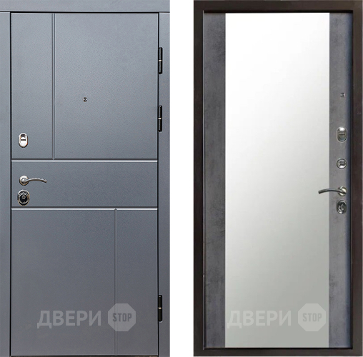 Дверь Престиж Горизонт Грэй Зеркало Бетон темный в Коломне