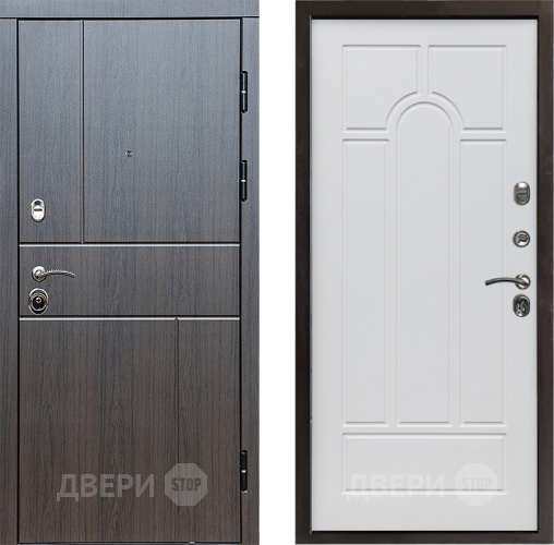 Входная металлическая Дверь Престиж Горизонт Венге Арка Белое дерево в Коломне