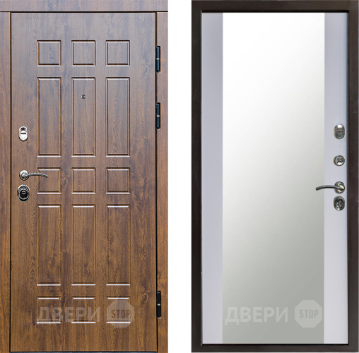 Входная металлическая Дверь Престиж Стандарт Зеркало Белый софт в Коломне