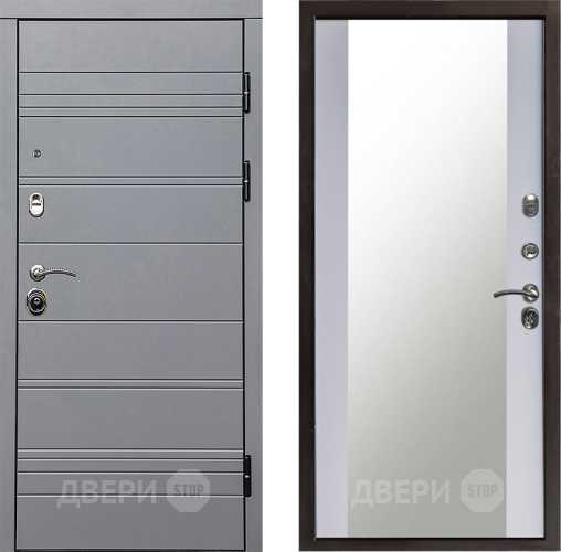 Дверь Престиж Линия Грэй Зеркало Белый софт в Коломне