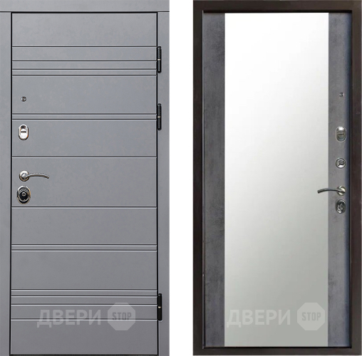 Дверь Престиж Линия Грэй Зеркало Бетон темный в Коломне