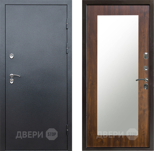Входная металлическая Дверь Престиж TERMO с терморазрывом Снегирь Серебро Зеркало пастораль Дуб в Коломне