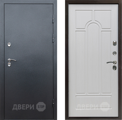 Входная металлическая Дверь Престиж TERMO с терморазрывом Снегирь Серебро Арка Лиственница белая в Коломне