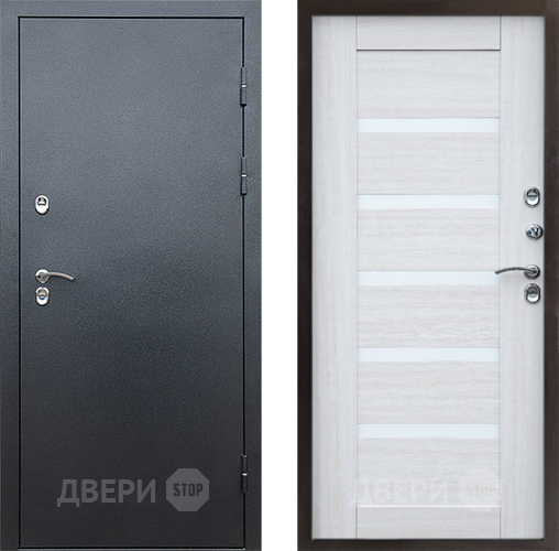 Входная металлическая Дверь Престиж TERMO с терморазрывом Снегирь Серебро Царга Лиственница белая в Коломне