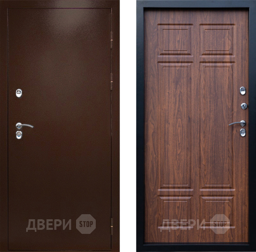 Входная металлическая Дверь Престиж TERMO с терморазрывом Снегирь Медь Премиум Орех темный в Коломне