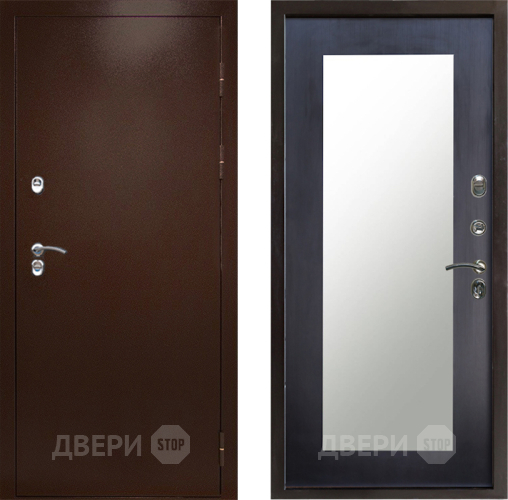Дверь Престиж TERMO с терморазрывом Снегирь Медь Зеркало пастораль Венге в Коломне