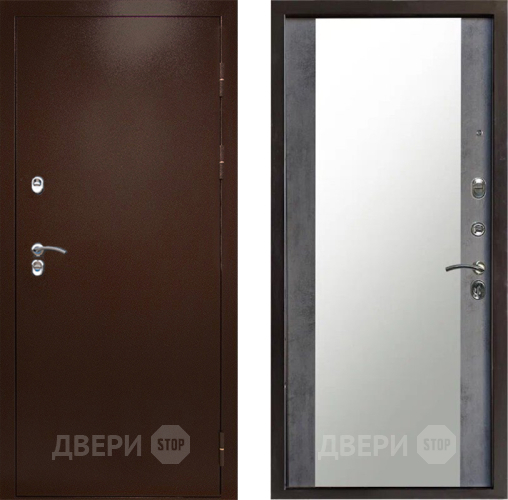 Дверь Престиж TERMO с терморазрывом Снегирь Медь Зеркало Бетон темный в Коломне