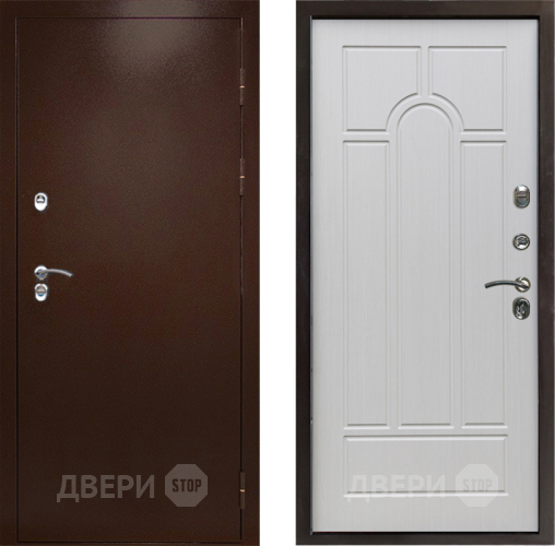 Входная металлическая Дверь Престиж TERMO с терморазрывом Снегирь Медь Арка Лиственница белая в Коломне