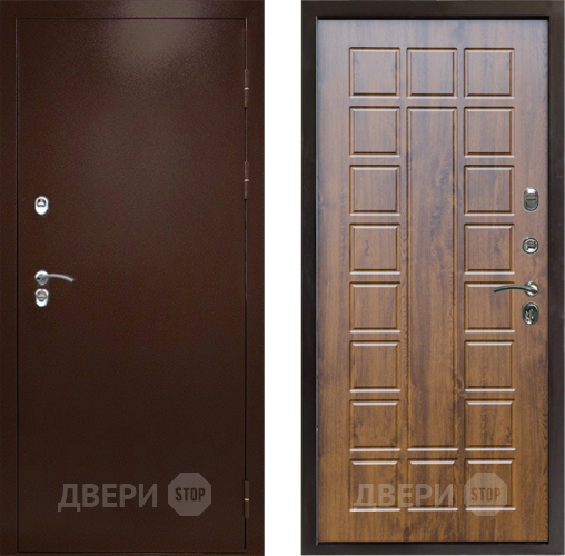 Входная металлическая Дверь Престиж TERMO с терморазрывом Снегирь Медь Престиж Дуб в Коломне