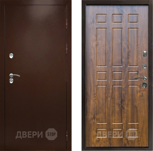 Входная металлическая Дверь Престиж TERMO с терморазрывом Снегирь Медь Спарта Дуб в Коломне