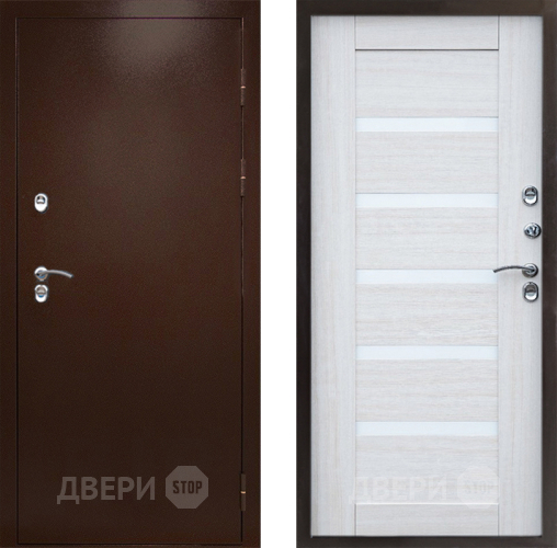 Входная металлическая Дверь Престиж TERMO с терморазрывом Снегирь Медь Царга Лиственница белая в Коломне