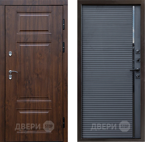 Входная металлическая Дверь Престиж TERMO с терморазрывом Премиум Орех Porte Черный кварц в Коломне