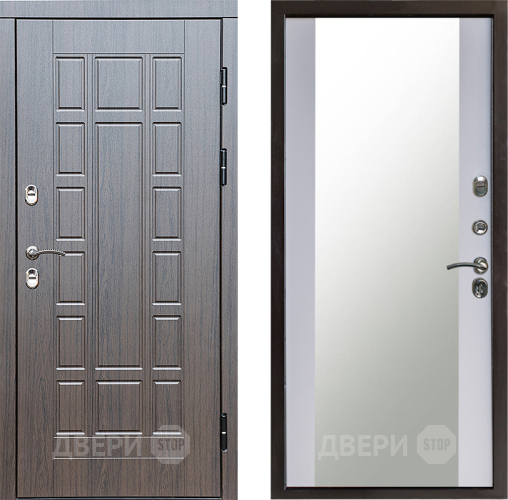 Входная металлическая Дверь Престиж TERMO с терморазрывом Престиж Зеркало Белый софт в Коломне