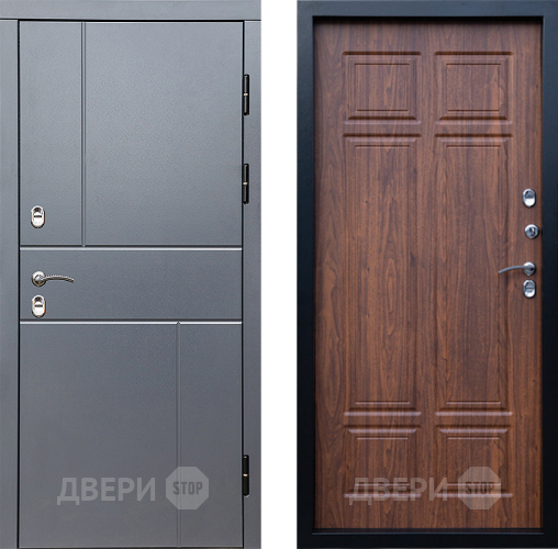 Входная металлическая Дверь Престиж TERMO с терморазрывом Горизонт Грэй Премиум Орех темный в Коломне