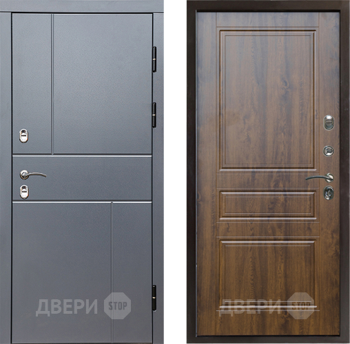 Входная металлическая Дверь Престиж TERMO с терморазрывом Горизонт Грэй Классика Дуб в Коломне