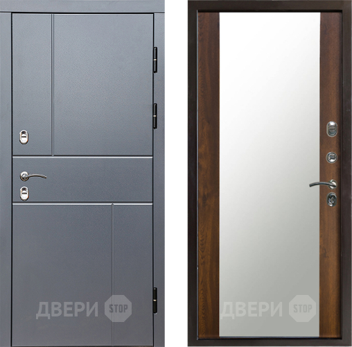 Входная металлическая Дверь Престиж TERMO с терморазрывом Горизонт Грэй Зеркало Дуб в Коломне