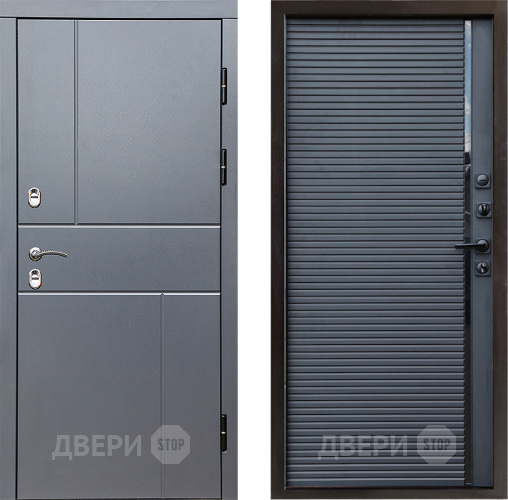 Входная металлическая Дверь Престиж TERMO с терморазрывом Горизонт Грэй Porte Черный кварц в Коломне