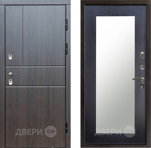 Входная металлическая Дверь Престиж TERMO с терморазрывом Горизонт Венге Зеркало пастораль Венге в Коломне