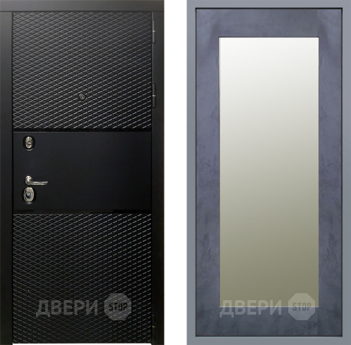 Дверь Заводские двери Тефлон Зеркало Модерн Бетон темный в Коломне
