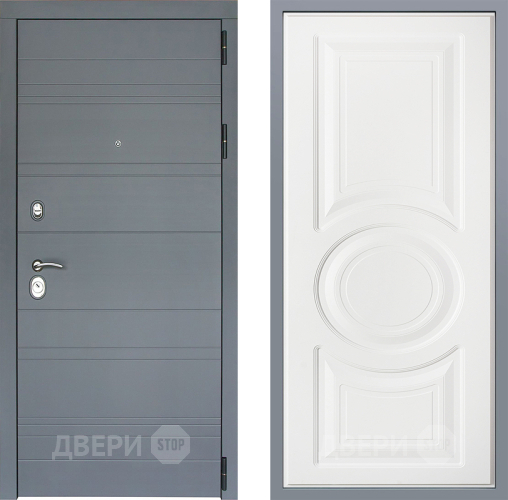 Дверь Заводские двери Лира Софт графит Неаполь Лофт белый в Коломне
