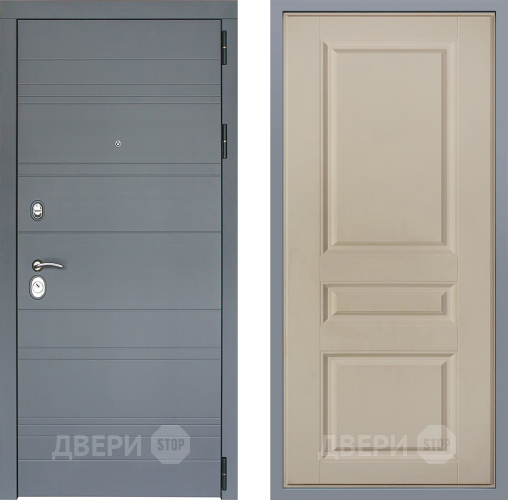 Дверь Заводские двери Лира Софт графит Стокгольм Шампань в Коломне