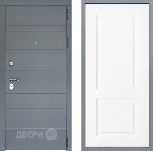 Дверь Заводские двери Лира Софт графит Доррен Белый софт в Коломне