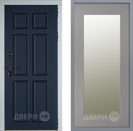 Дверь Заводские двери Стокгольм Зеркало Модерн Грей софт в Коломне