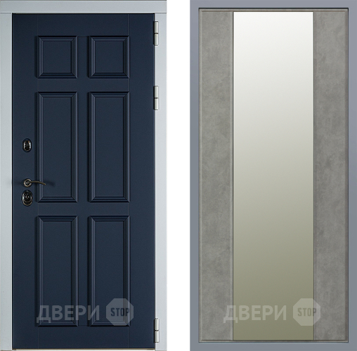 Дверь Заводские двери Стокгольм Зеркало Макси Бетон темный в Коломне