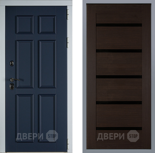 Дверь Заводские двери Стокгольм СБ-1 орех тисненый в Коломне