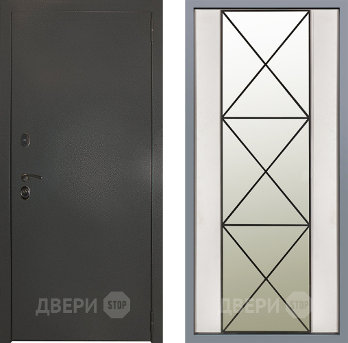 Дверь Заводские двери Эталон 3к антик серебро Зеркало Перфекто Структурное дерево в Коломне