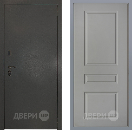Дверь Заводские двери Эталон 3к антик серебро Стокгольм Грей софт в Коломне