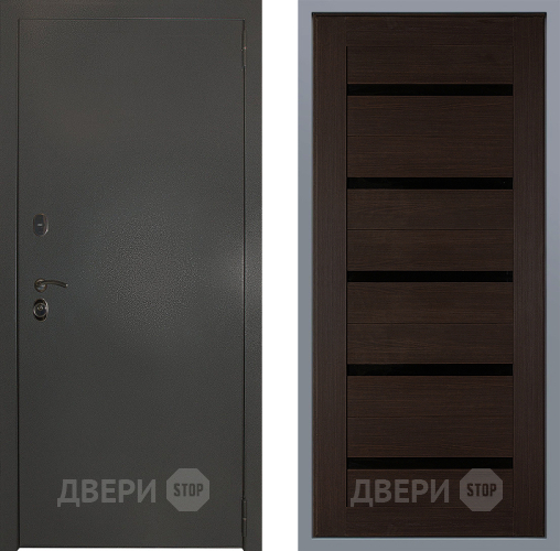 Дверь Заводские двери Эталон 3к антик серебро СБ-1 орех тисненый в Коломне
