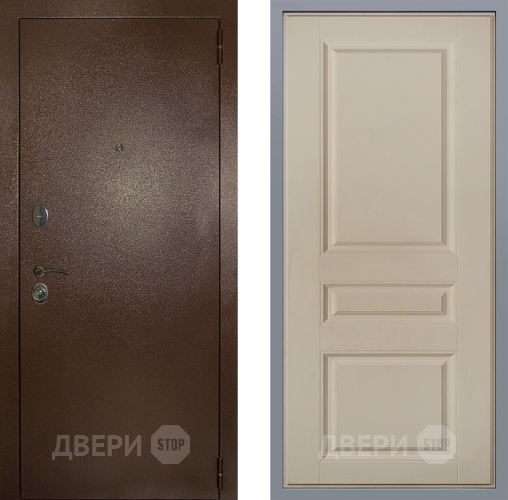 Дверь Заводские двери Эталон 3к антик медь Стокгольм Шампань в Коломне