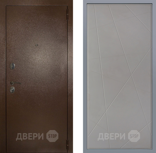 Дверь Заводские двери Эталон 3к антик медь Флитта Грей софт в Коломне